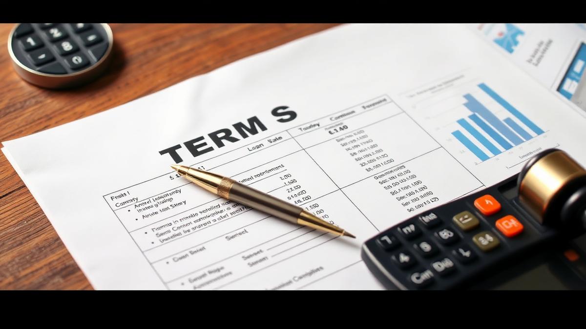 Commercial real estate term sheet with key financing clauses highlighted