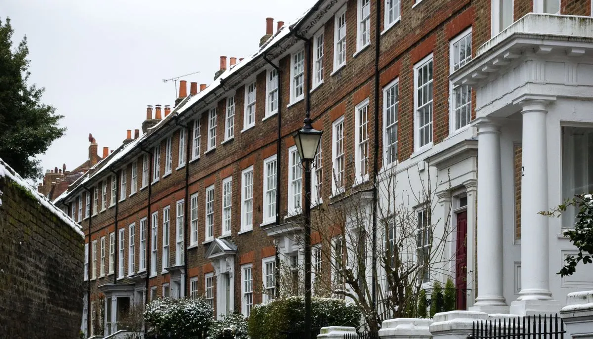 Beautiful town houses in the street