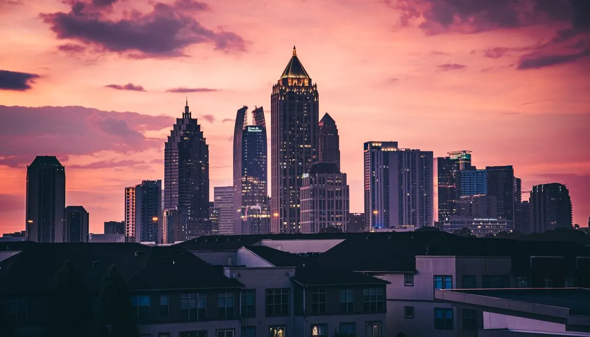 City of atlanta at sunset