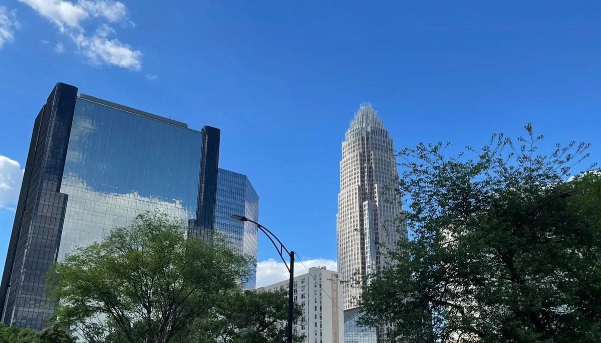 Tall buildings in a city