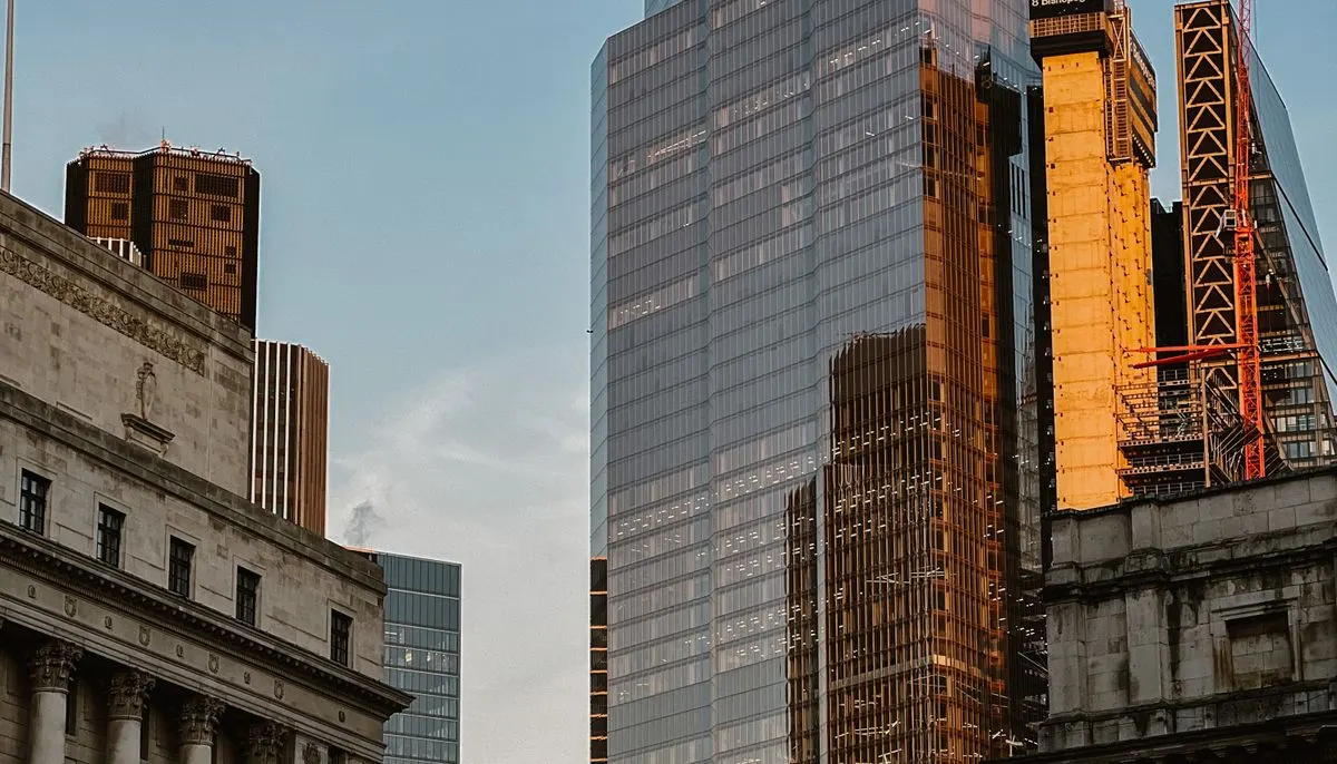 Glass skyscraper in city