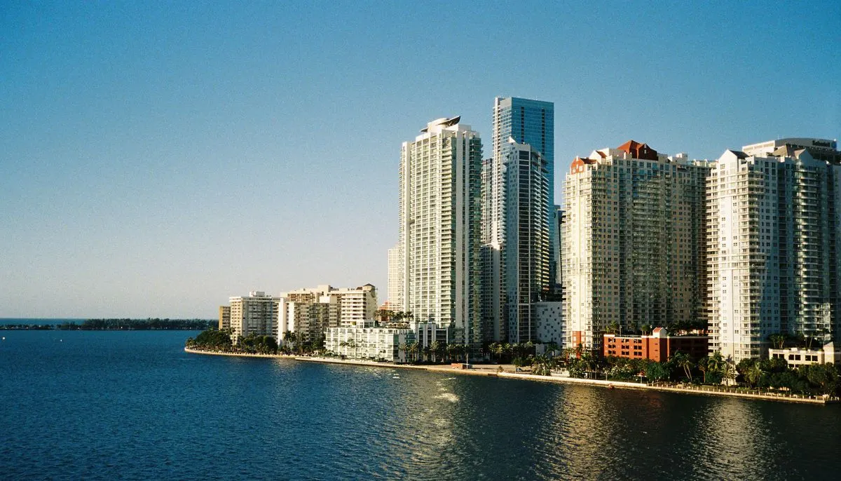Skyscrapers overlooking sea