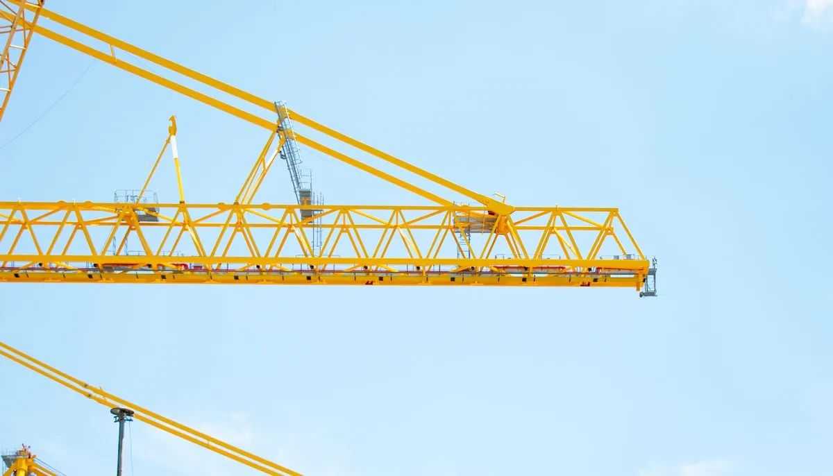 Low angle shot of cranes