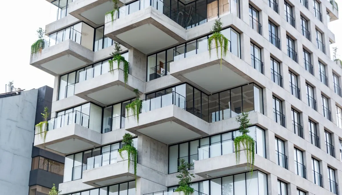 Balconies of modern residential building