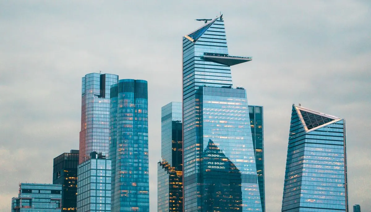 Futuristic skyscrapers in midtown manhattan in new york city