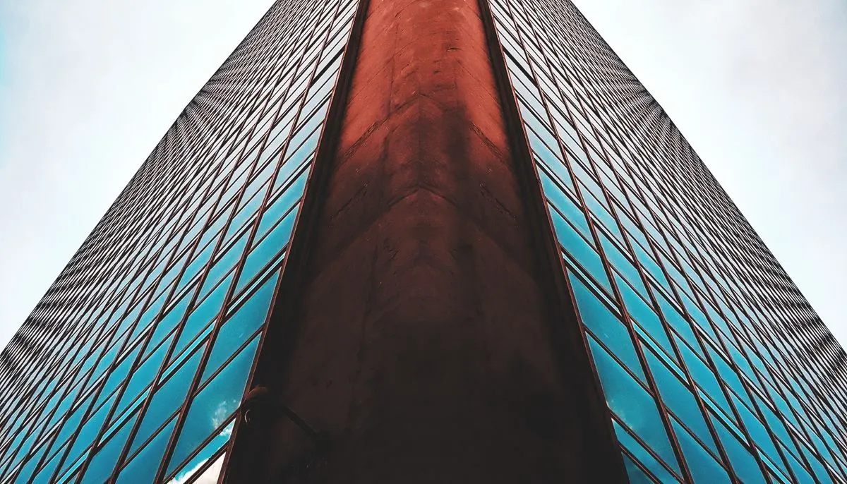 Glass walled low angle photography