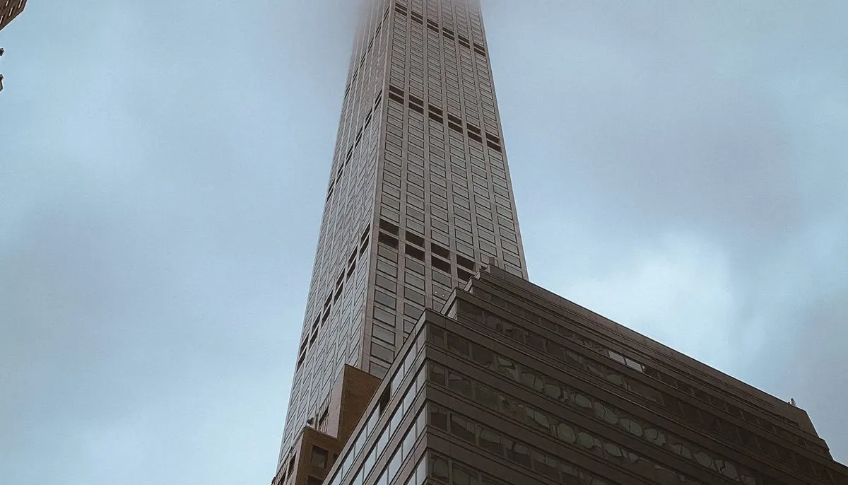Low angle view of the 432 park avenue skyscraper