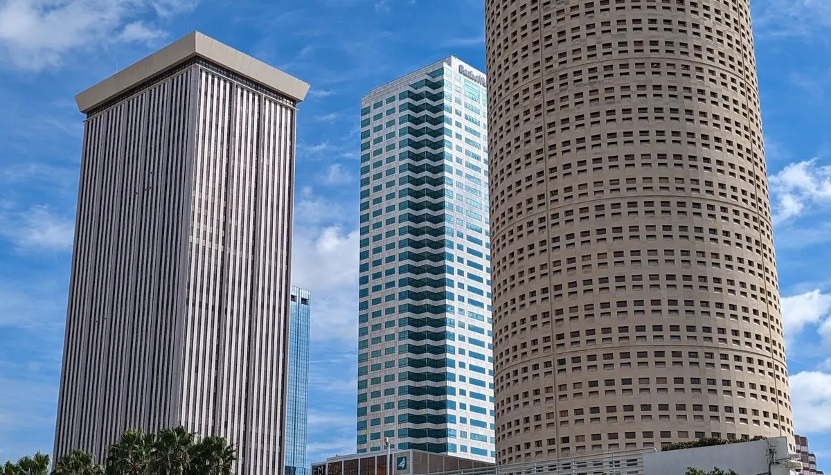 Modern skyscrapers in downtown tampa