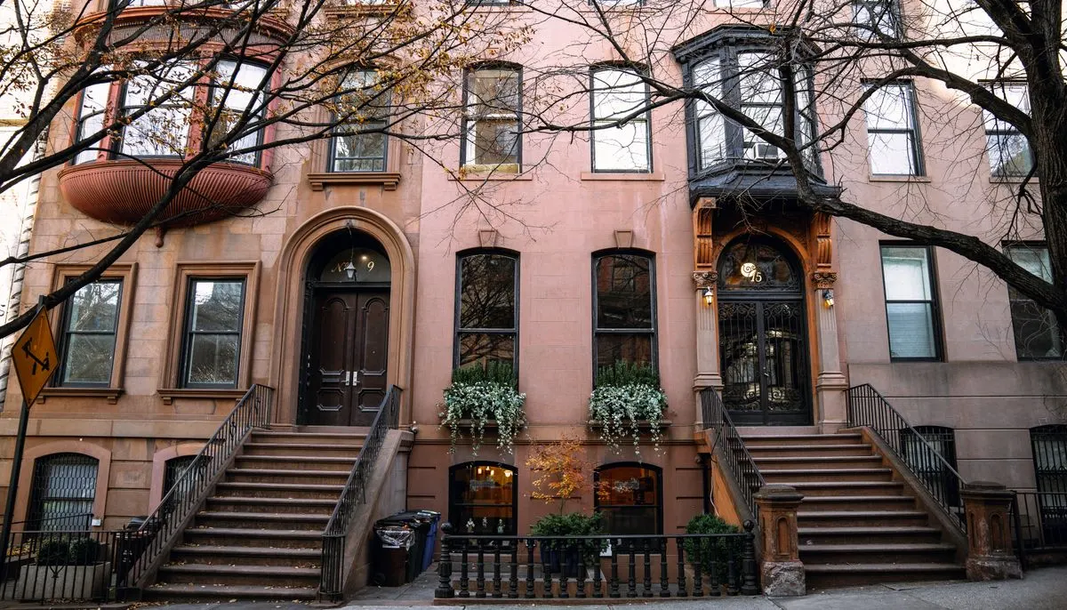 Charming brooklyn brownstones in fall