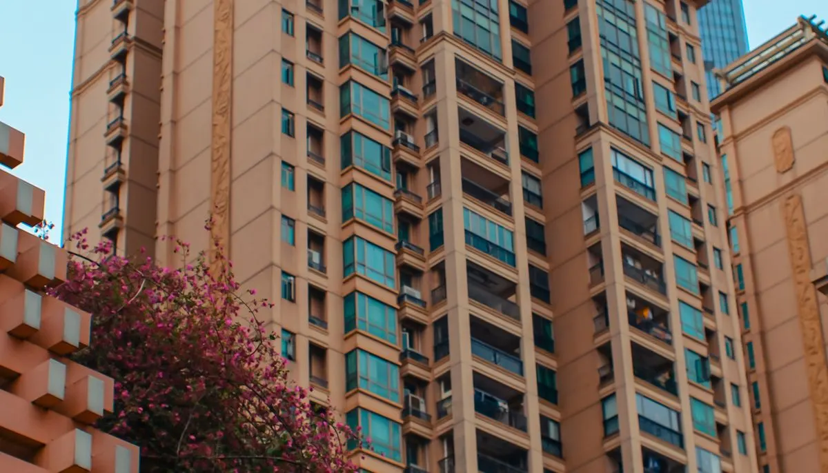 Stunning urban architecture skyscraper view
