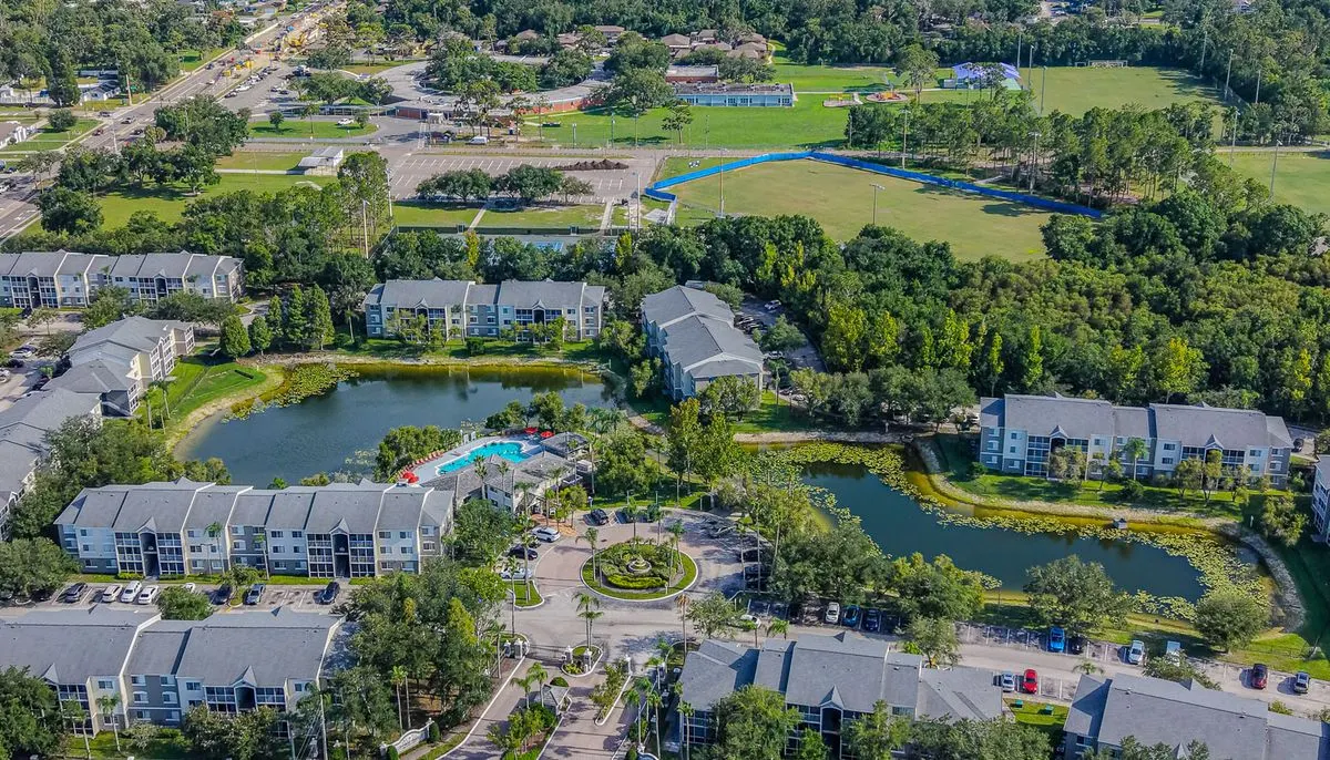 Aerial view of brandon suburban landscape in florida