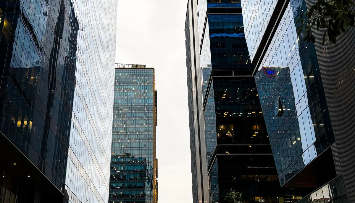 Modern skyscrapers in urban cityscape