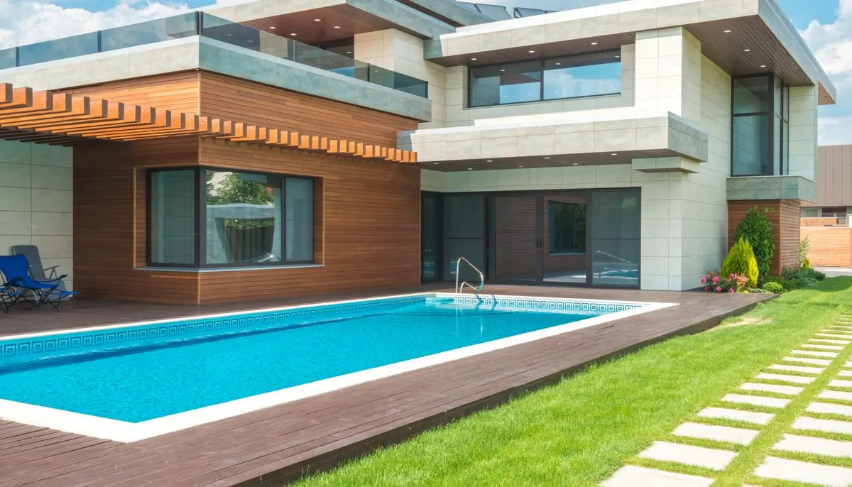 A modern house with swimming pool